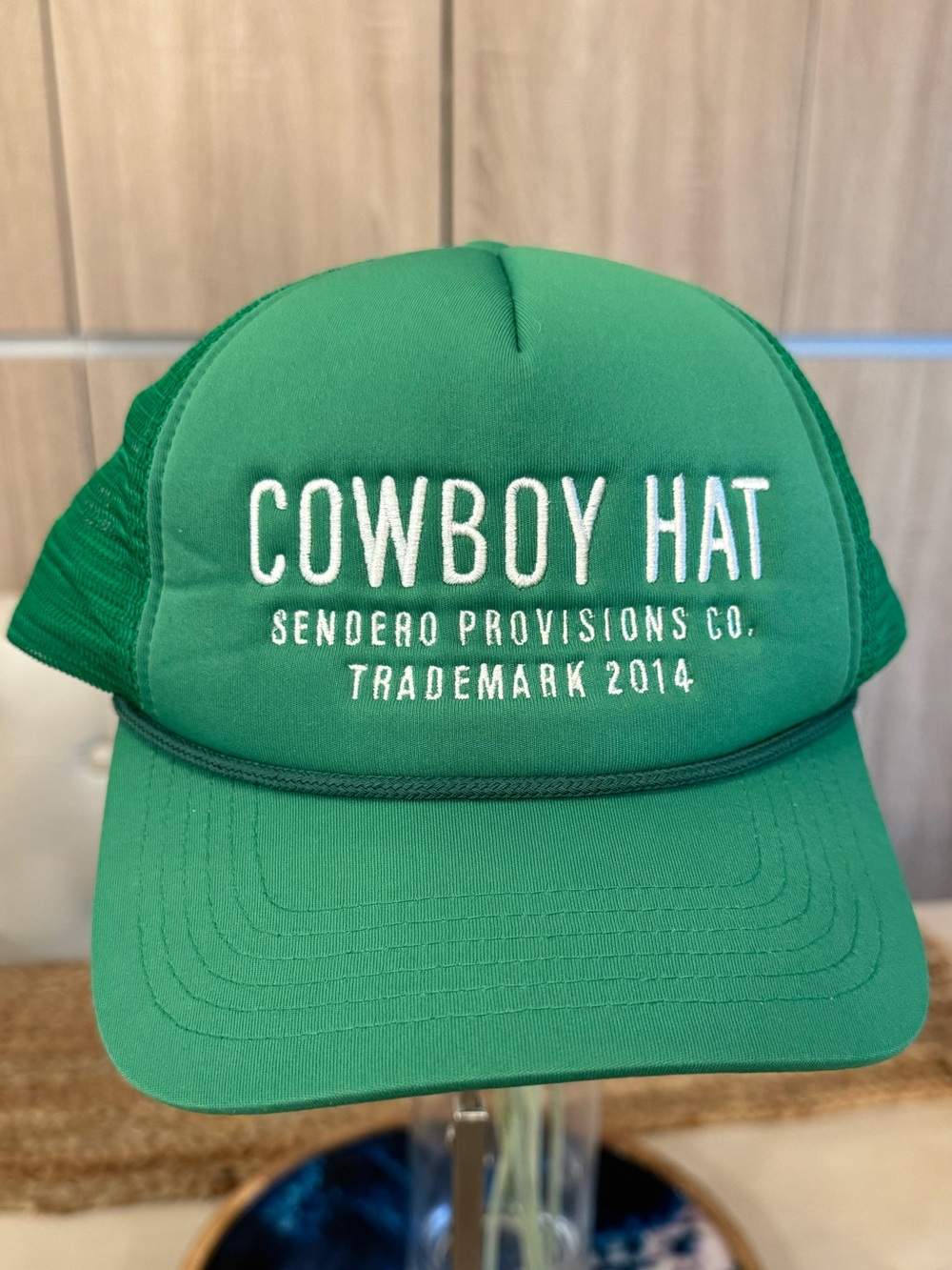 Sendero Provisions Co Green “ Cowboy Hat " Trucker Cap NWOT Free People
